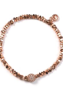 Michael Kors Michael Rose Gold Beaded Pavé Ball Bracelet - Lyst