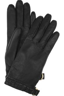 Mulberry Braidtrimmed Leather Gloves - Lyst