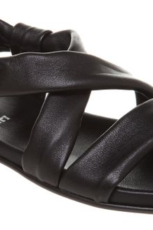 Office Norma Flatbed Sandal Black Leather - Lyst