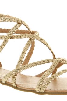 Office Cocktail Strippy Sandal Gold Pu - Lyst