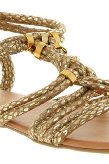 Office Conga Sandal Gold Snake Pu - Lyst