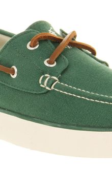 Ralph Lauren Sander Canvas Boat Shoe Forest Green - Lyst