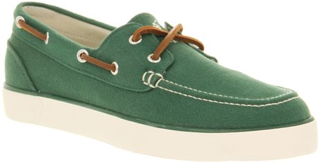 Ralph Lauren Sander Canvas Boat Shoe Forest Green in Green for Men (forest) - Lyst