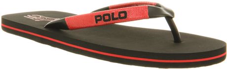 Ralph Lauren Canby Flip Flop Blkred Rubber in Brown for Men (red) - Lyst