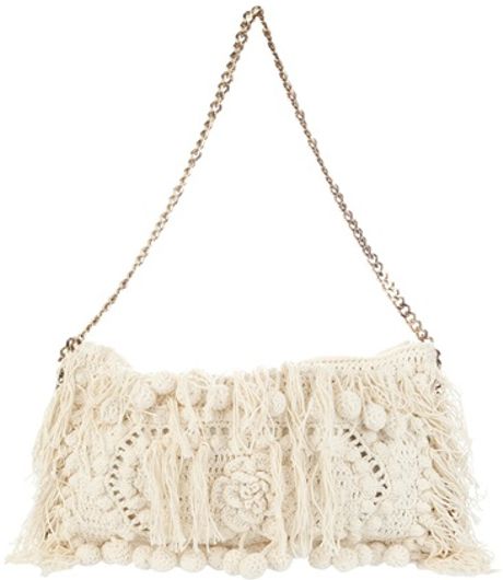 Stella Mccartney Falabella Fringed Shoulder Bag in Beige (cream) - Lyst
