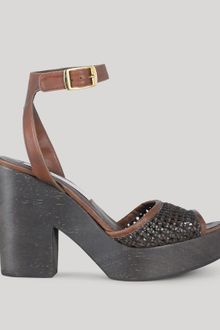Stella McCartney Mahogany Iris Braided Faux Vachetta Platform Sandal 110mm - Lyst