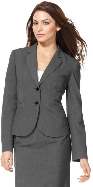 Calvin Klein Long Sleeve Two Button in Gray (charcoal) - Lyst