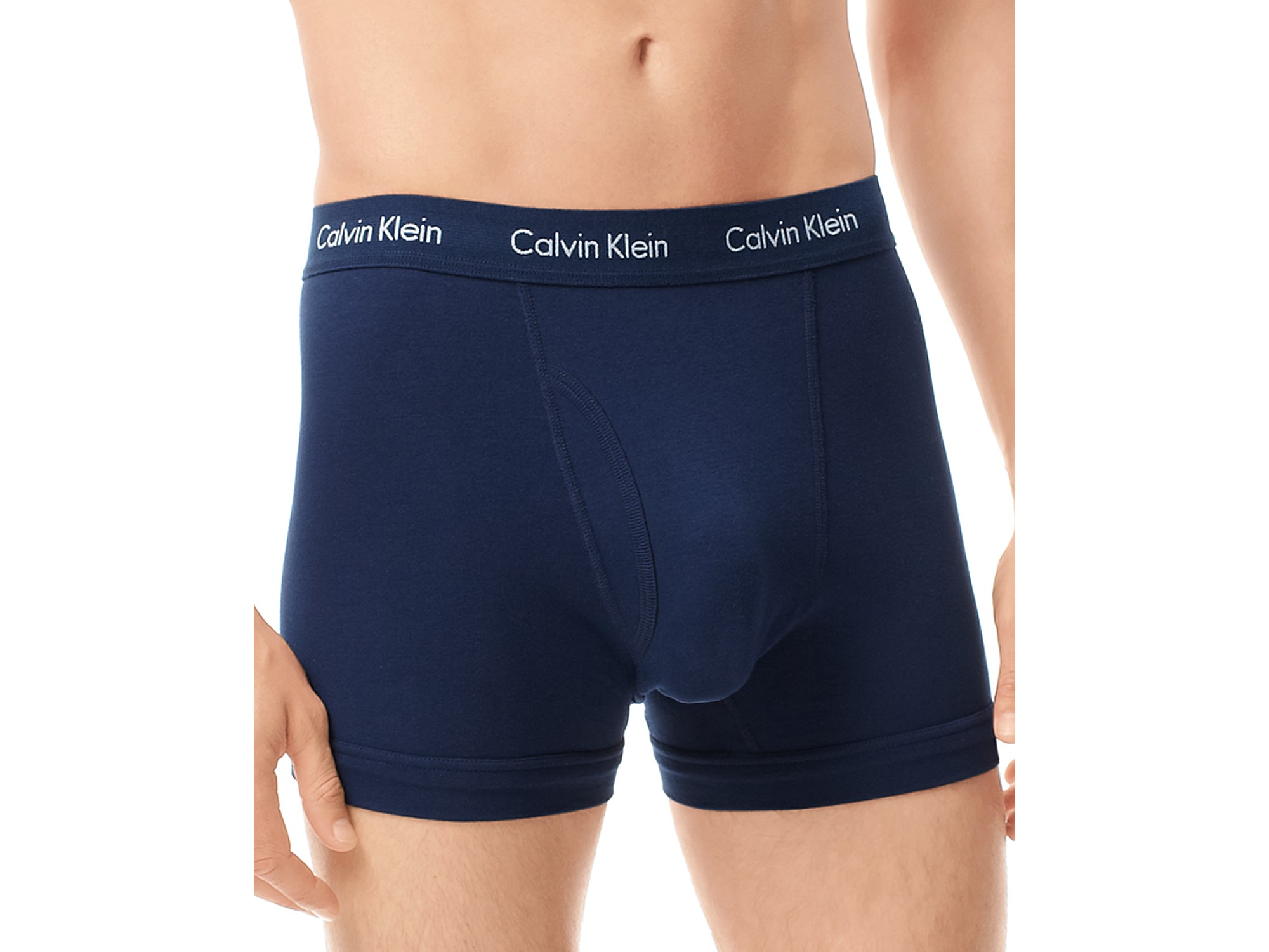 Calvin Klein 2 Pack Cotton Stretch Trunks in Blue for Men (gray navy