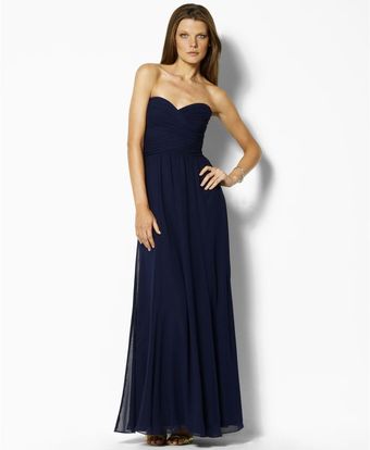 Ralph Lauren Strapless Evening Gown - Lyst