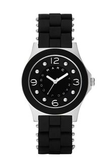 Marc By Marc Jacobs Womens Marc Mode Pelly Black Silicone Wrapped Stainless Steel Bracelet - Lyst