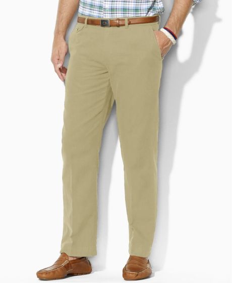 Ralph Lauren Briton Flat Front Pants in Khaki for Men (boating khaki) | Lyst