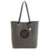 Tommy Hilfiger Signature Jacquard Easy Tote in Black (black/cream) - Lyst
