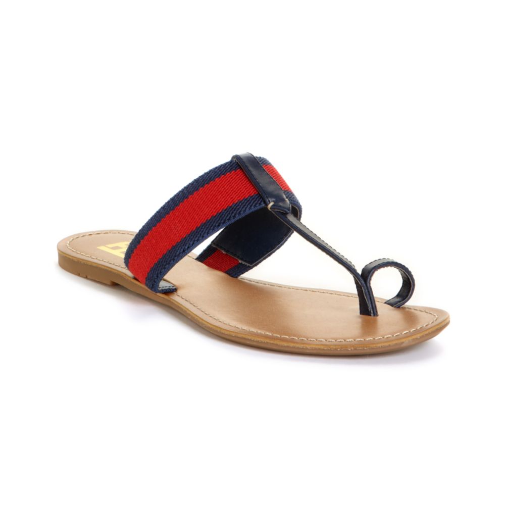 Tommy Hilfiger Lilly Thong Flat Sandals in Red (insignia blue/red) | Lyst