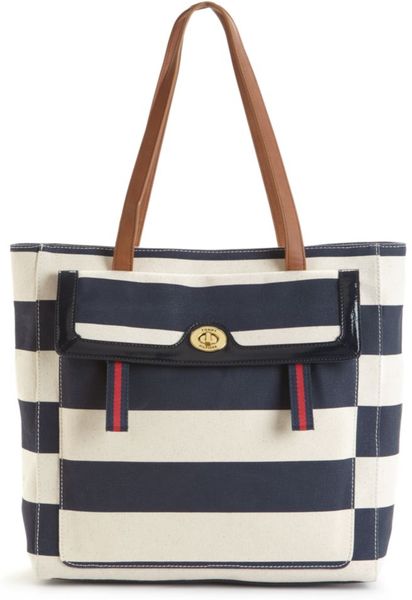 Tommy Hilfiger Rugby Stripes Tote in Blue (navy/cream) - Lyst