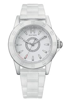 Tommy Hilfiger Womens White Silicone Strap - Lyst