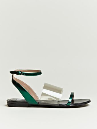 Dries Van Noten  Metallic Strap Sandals - Lyst