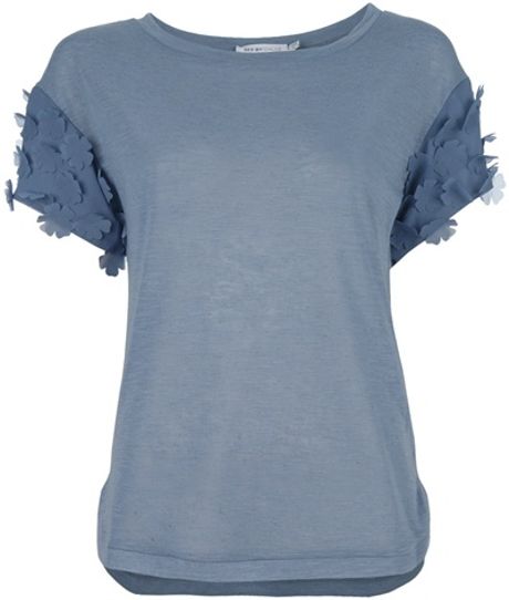 See By Chloé Short Sleeve Top in Blue (grey) - Lyst