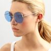 Elizabeth And James Oversized Round Interchangeable Rimless Sunglasses in Blue (gold) - Lyst