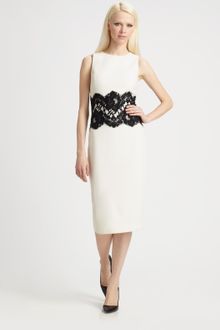 Michael Kors Wool Lace Waist Dress - Lyst