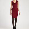 Oscar De La Renta Wool Dress in Red (black) - Lyst