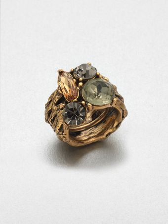 Oscar de la Renta Stone Embellished Ring - Lyst