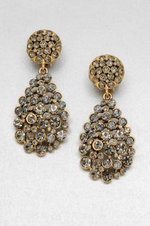 Oscar de la Renta Pavé Stone Accented Drop Clipon Earrings - Lyst