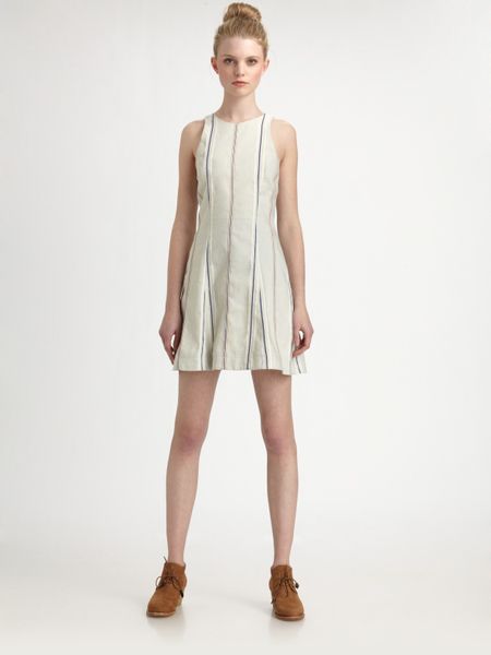 Rag & Bone Adeline Pleated Aline Dress in Blue - Lyst