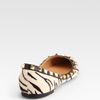 Valentino Rockstud Tiger printed Pony Hair Flats in Beige - Lyst