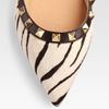 Valentino Rockstud Tiger printed Pony Hair Flats in Beige - Lyst