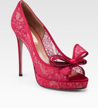 Valentino Lace Couture Bow Pumps - Lyst