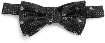 Skullembroidered Wovensilk Bow Tie 