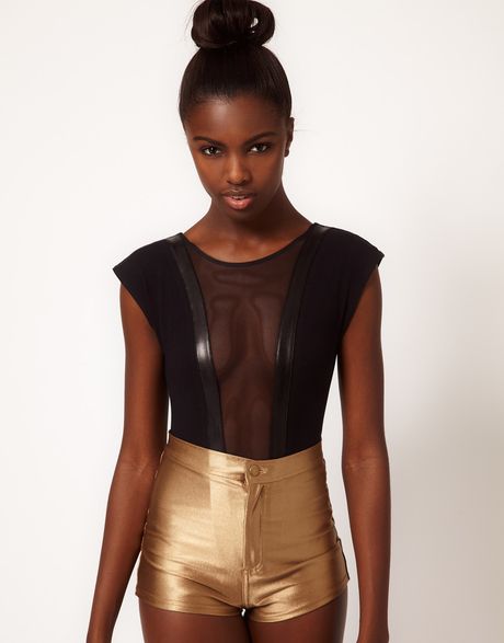 American Apparel Body with Mesh Panel in Black - Lyst