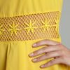 Ax Paris Crochet Detail Skater Dress in Yellow - Lyst