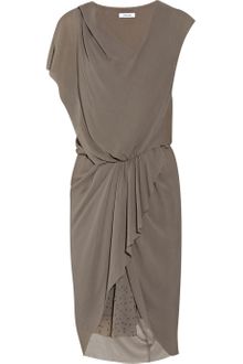 Helmut Lang Particle Texturedsilk Dress - Lyst