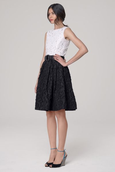Oscar De La Renta Sleeveless Organza Dress in Black - Lyst
