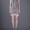 Alexander Mcqueen Jacquard Ruffle Dress in Gray (pink) - Lyst