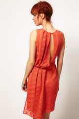 Asos Salon Pencil Lace Dress with Drape Back