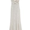 Elie Saab Wrap Cowl Sequin Gown in Gray (white) - Lyst
