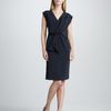 Elie Tahari Dalia Capsleeve Dress in Blue (navy) - Lyst