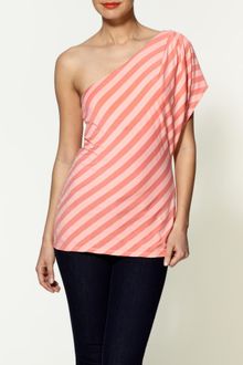 Ella Moss Waldo One Shoulder Stripped Tunic - Lyst