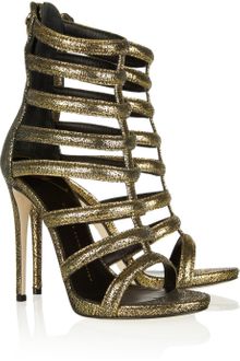 Giuseppe Zanotti Metallic Suede Gladiator Sandals - Lyst