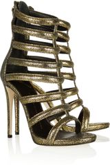 Giuseppe Zanotti Metallic Suede Gladiator Sandals