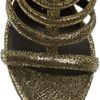 Giuseppe Zanotti Metallic Suede Gladiator Sandals in Gold (black) - Lyst