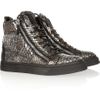 Giuseppe Zanotti Python print Leather Hightop Sneakers in Brown (silver) - Lyst