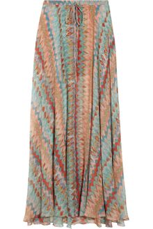 Haute Hippie Printed Silk Chiffon Maxi Skirt - Lyst