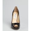 Jimmy Choo Black Leather Comet Peep Toe Platform Pumps in Black - Lyst