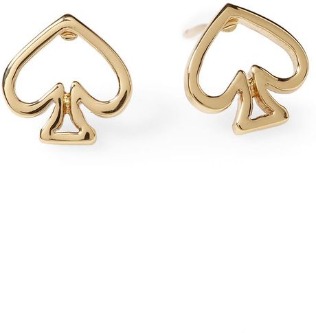 Kate Spade Open Spade Stud Earrings in Gold - Lyst