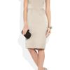 Lela Rose Ruffled Silk Satin Dress in Beige (champagne) - Lyst