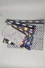 Lesportsac The Three Pack Pouches in Baby Pin Dot Multi