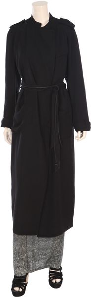 Acne Silk Trench Coat in Black - Lyst